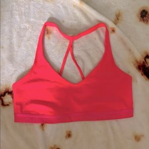 Highlighter Pink Under Armour Sports Bra